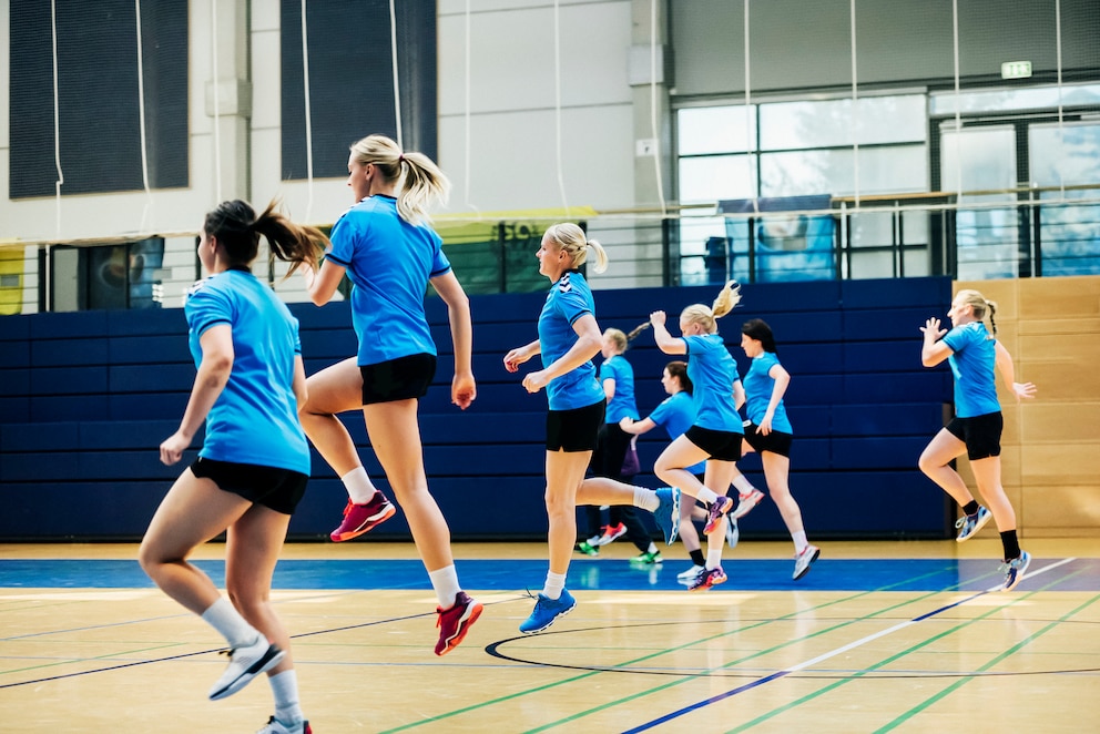 Aufwärmen beim Handball