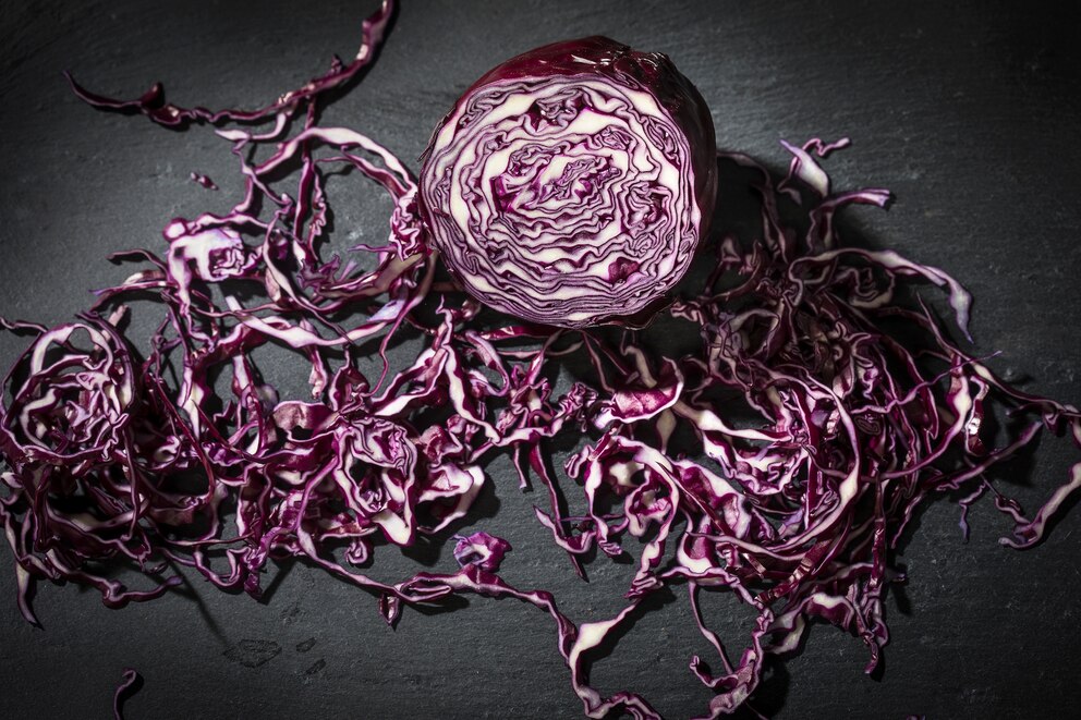 aufgeschnittener Rotkohl