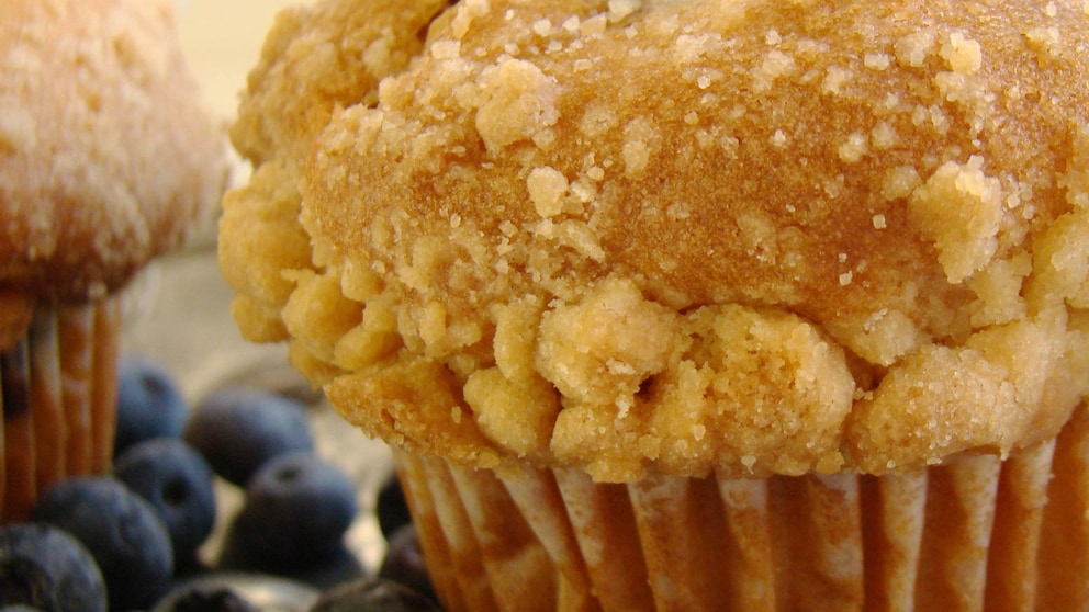 Blaubeer-Muffins sind wahre Zuckerbomben