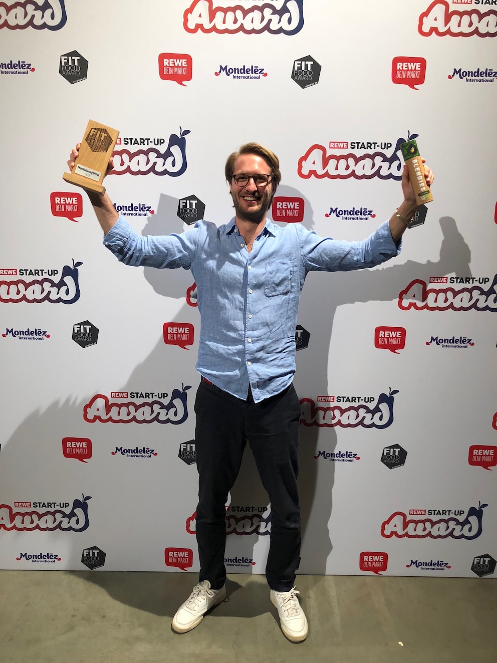 Benjamin Seer von Hummingbird freut sich über den Fitfood-Award 2018