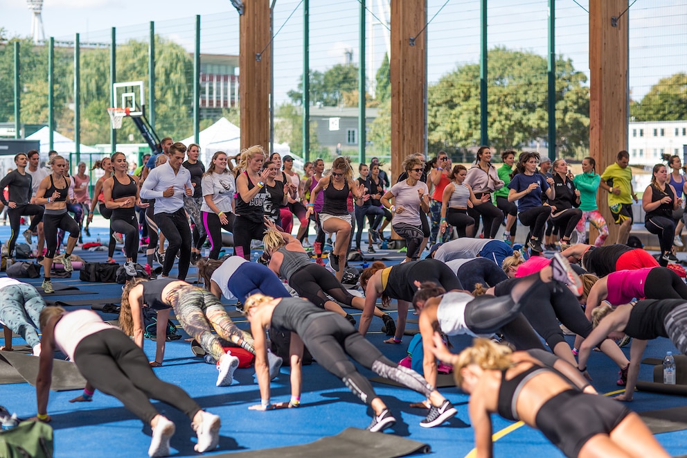 Bei den Workouts gaben die Besucher alles