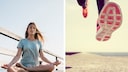 Frau beim Yoga – Sprinterin (Collage)