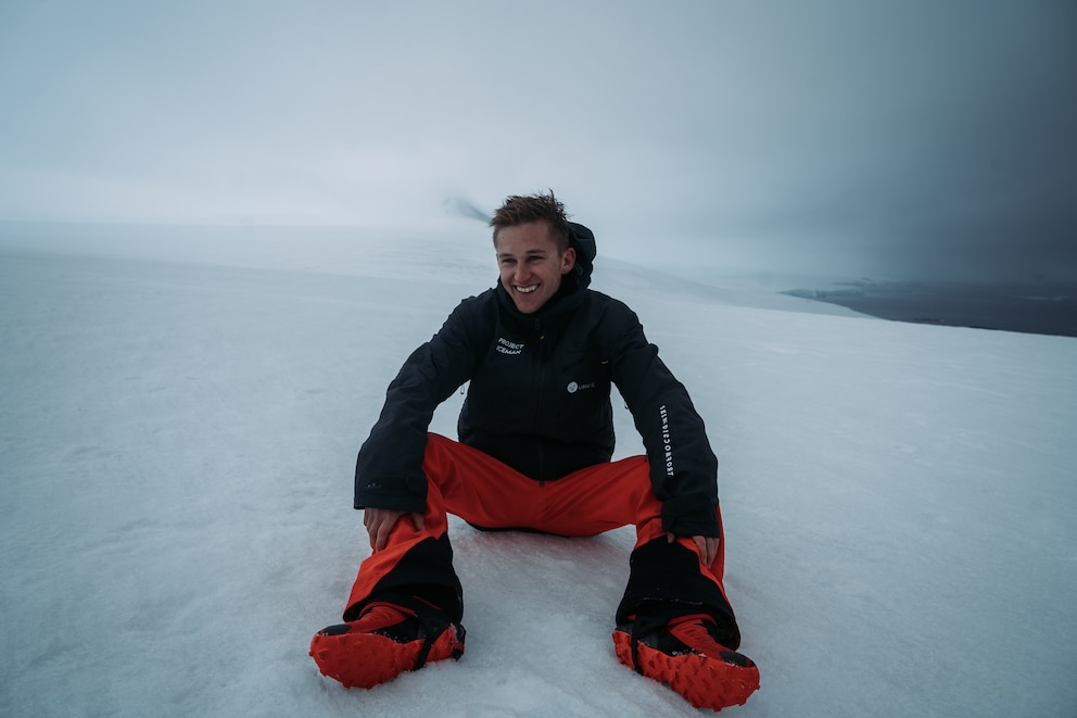 Anders Hofman nach seinem Antarktis-Triathlon