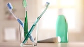 Zahnbürsten im Becher: Mundhygiene ist wegen Corona besonders wichtig