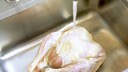 Gefl&uuml;gel Waschen von Gefl&uuml;gel vor dem Kochen