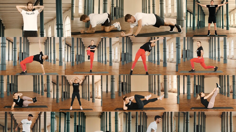 Ausschnitte aus den FITBOOK Workout-Videos