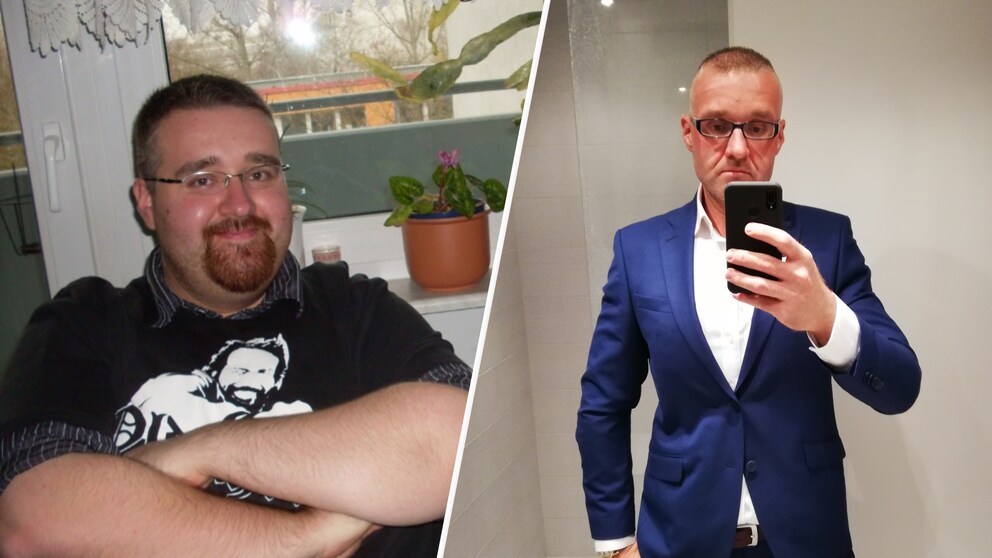 Christian Sudoma vor und nach seiner Transformation