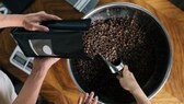 Kaffeebohnen stiftung warentext: Kaffeebohnen werden abgepackt