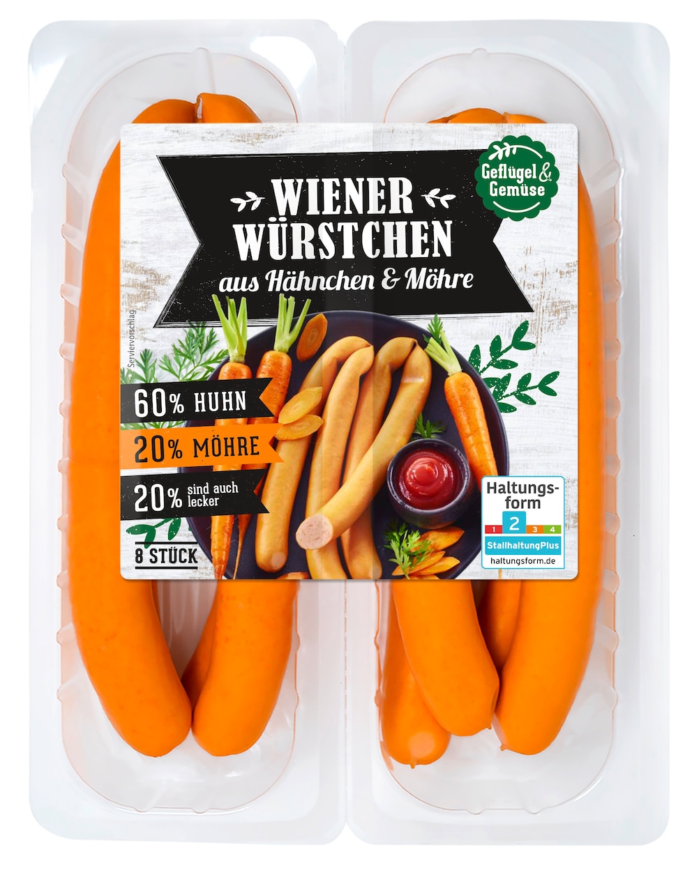 Hybridfleisch als Würstchen