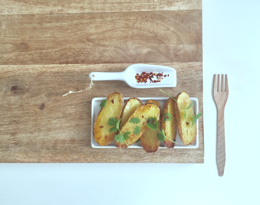 Gebackene Kartoffeln mit Koriander-Öl