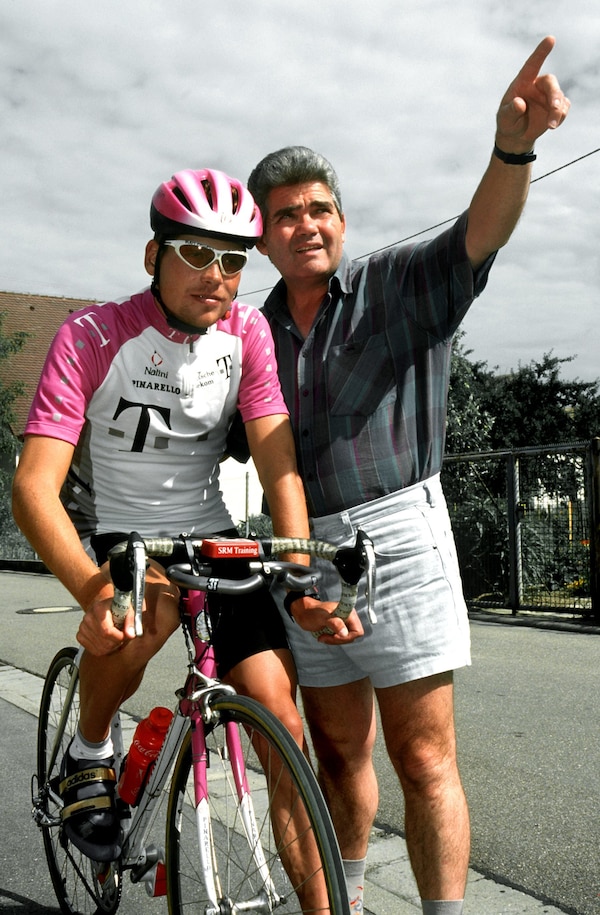 Jan Ullrich 1997 mit Trainer Peter Becker