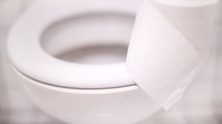 WC mit Toilettenpapier