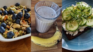 gesund frühstück rezepte: Overnight-Matcha-Protein-Oats, „Snickers“-Smoothie, und „Pumper“-Nickel