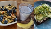 gesund frühstück rezepte: Overnight-Matcha-Protein-Oats, „Snickers“-Smoothie, und „Pumper“-Nickel