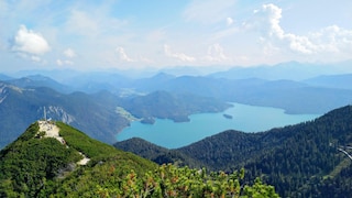 Blick vom Herzogstand auf den Walchensee