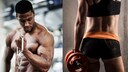 Muskeln am liebsten trainieren: Muskulöser Mann und fitte Frau beim Gewichtetraining