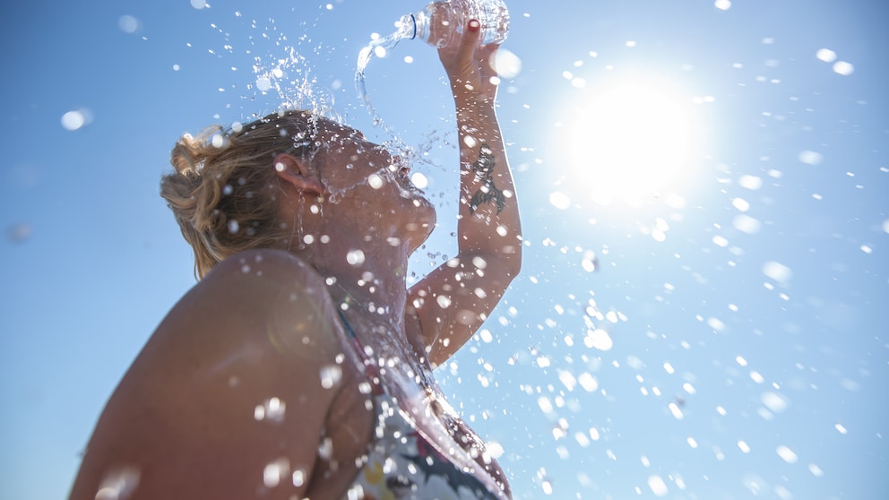 Bei starker Hitze hilft am besten Wasser. Nicht nur von außen zur Abkühlung, sondern auch von innen, um vor Austrocknung zu schützen.