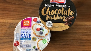 Protein-Pudding und Frischkäse