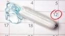 Tampon auf Perioden-Kalender