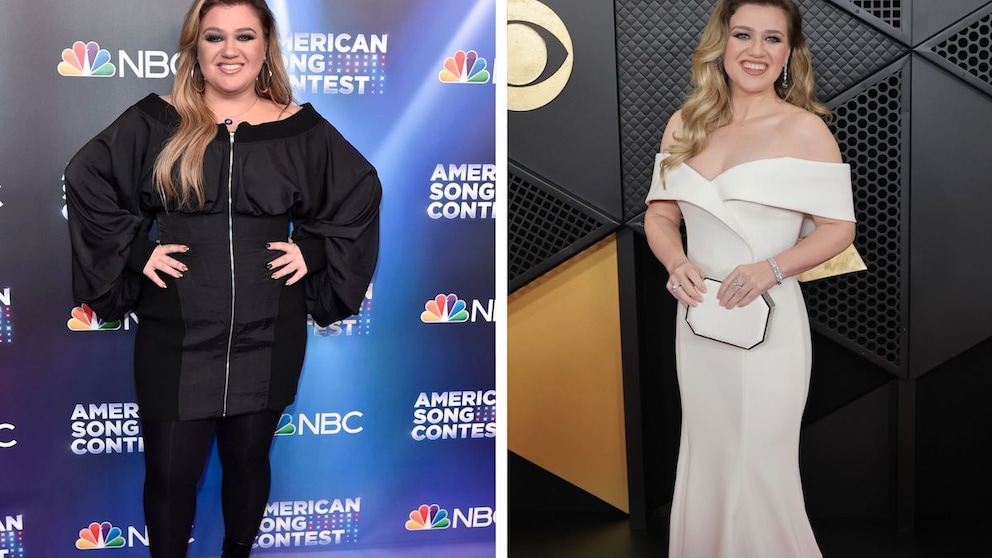 Kelly Clarkson im April 2022 vs. im Februar 2024