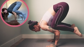 Die Krähe ist eine herausfordernde Yoga-Übung