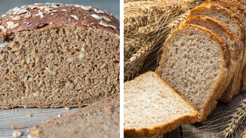 Dinkelbrot und Weizenbrot