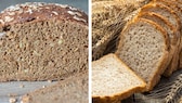 Dinkelbrot und Weizenbrot