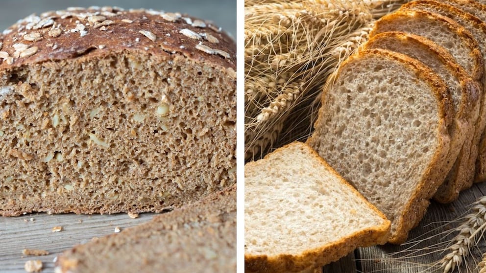 Dinkelbrot und Weizenbrot