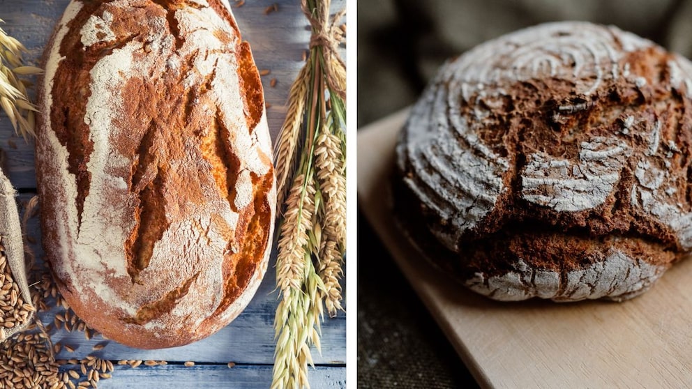 Weizenbrot und Roggenbrot