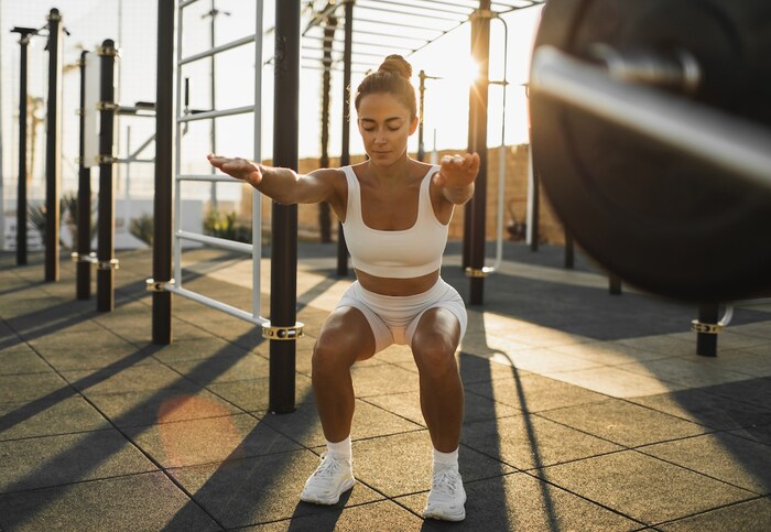 Squats train a variety of muscles
