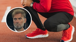 Jürgen Klopp und Mann mit Knieschmerzen
