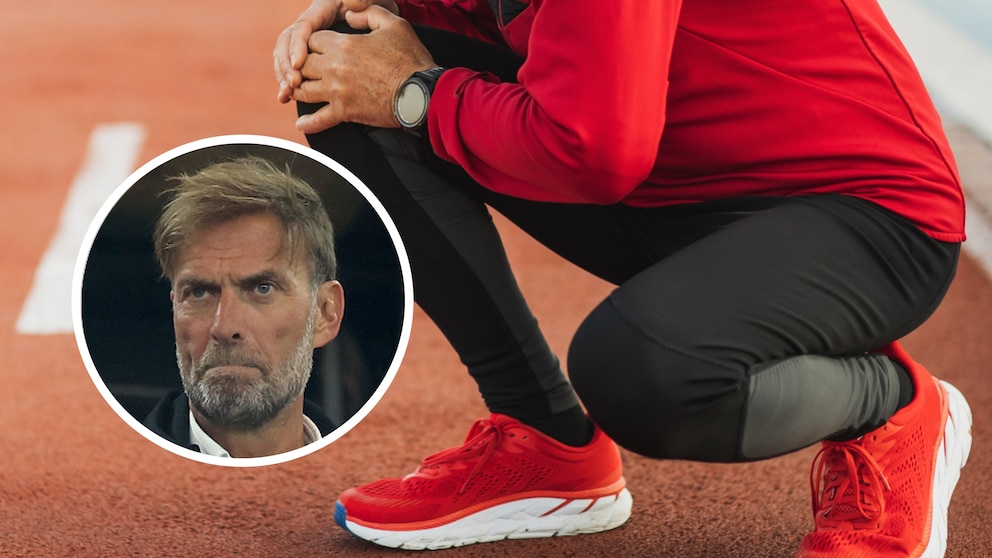 Jürgen Klopp und Mann mit Knieschmerzen