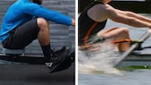 Rudern am Ergometer und Rudern im Boot