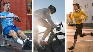 Rudern, Radfahren, Laufen im Fitness-Vergleich