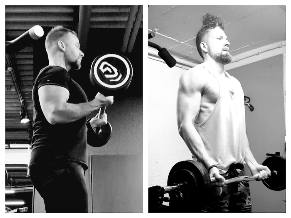 Die Fitnessexperten Daniel Schoon (links) und Daniel Schwarzenberger (rechts) beim Training
