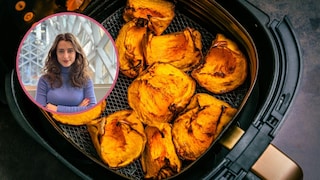 Schnell, gesund und ohne Aufwand: Diese Kürbisrezepte gelingen im Airfryer in einer einzigen Form.