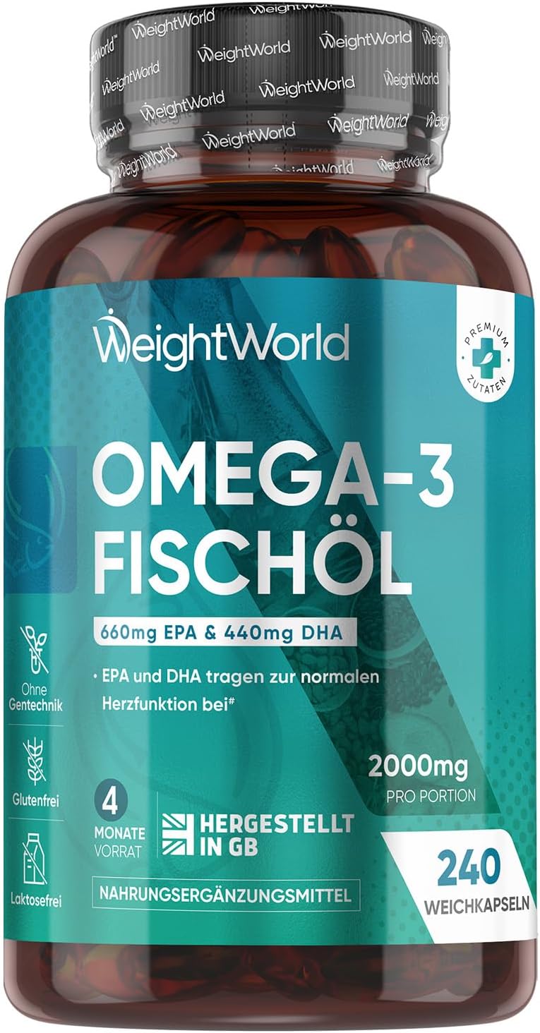Omega 3 Weichkapseln - 2000mg Fisch&ouml;l