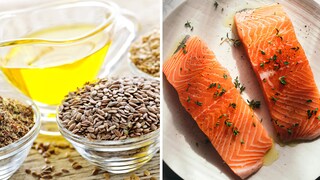 Bekannte Omega-3-Quellen sind Lachs und Leinöl, welches oft in Quark gerührt wird