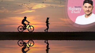 Jogger und Radfahrer. Je nach Sportart und Kombination kann körperliche Aktivität das Sterberisiko beeinflussen