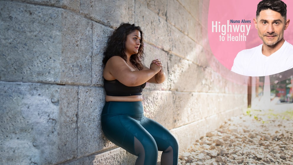 Der Wandsitz ist eine isometrische Kraftübung, die in der Analyse zur Senkung des Blutdrucks sehr effektiv war