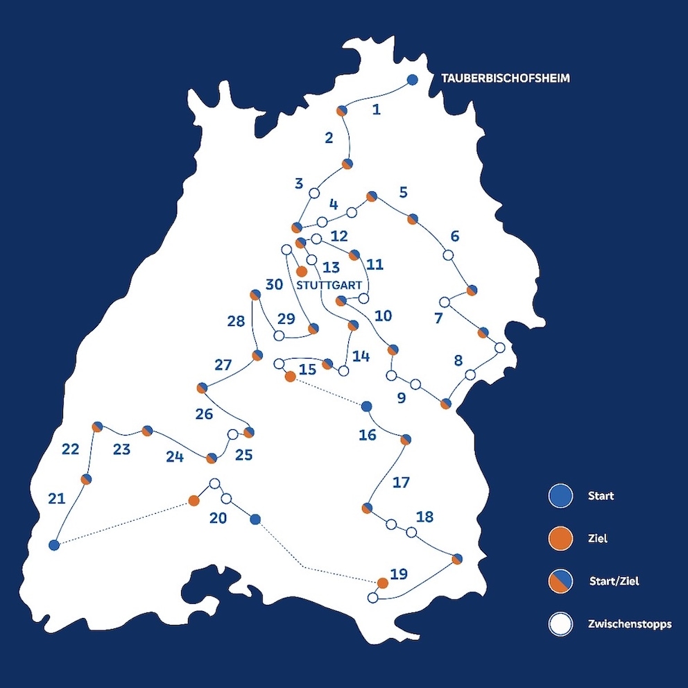 Map of Jonas Deichmann's running route