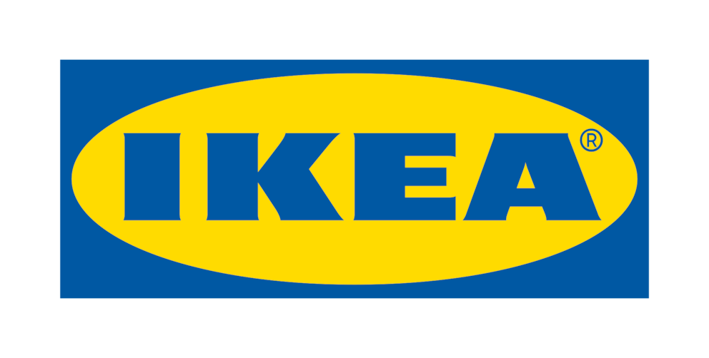 Das neue IKEA-Logo. Der innere Teil wurde vergrößert, um mehr Platz für den Text zu schaffen.