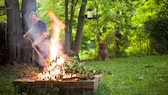 Laub verbrennen im Garten