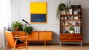Wohnzimmer mit Kunstwerk/Gem&auml;lde