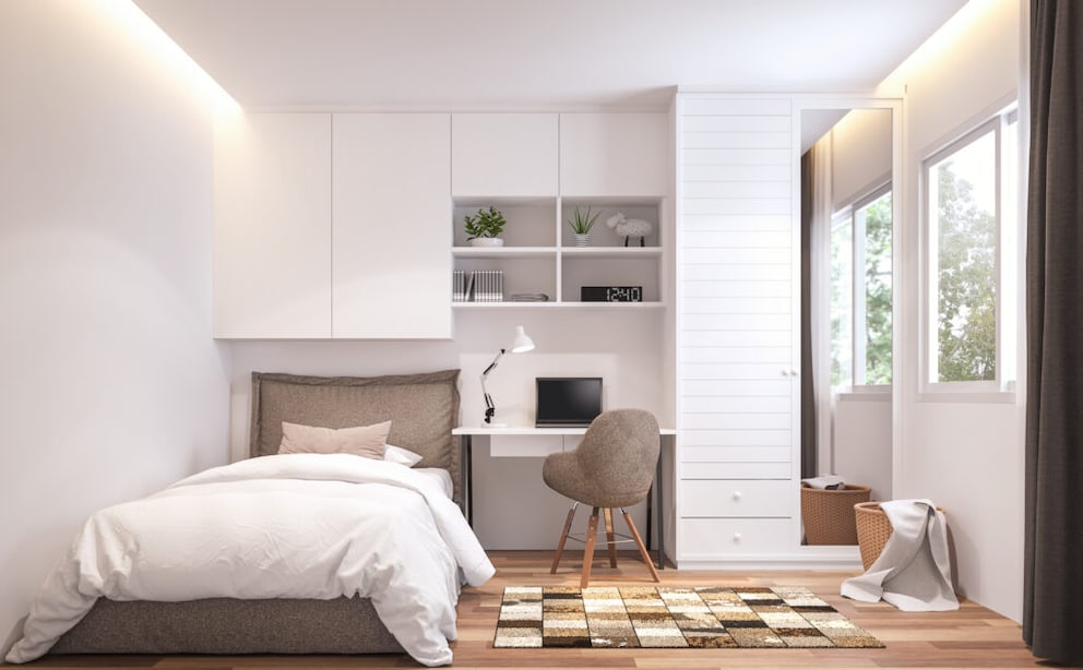 Custom furniture in small bedroom