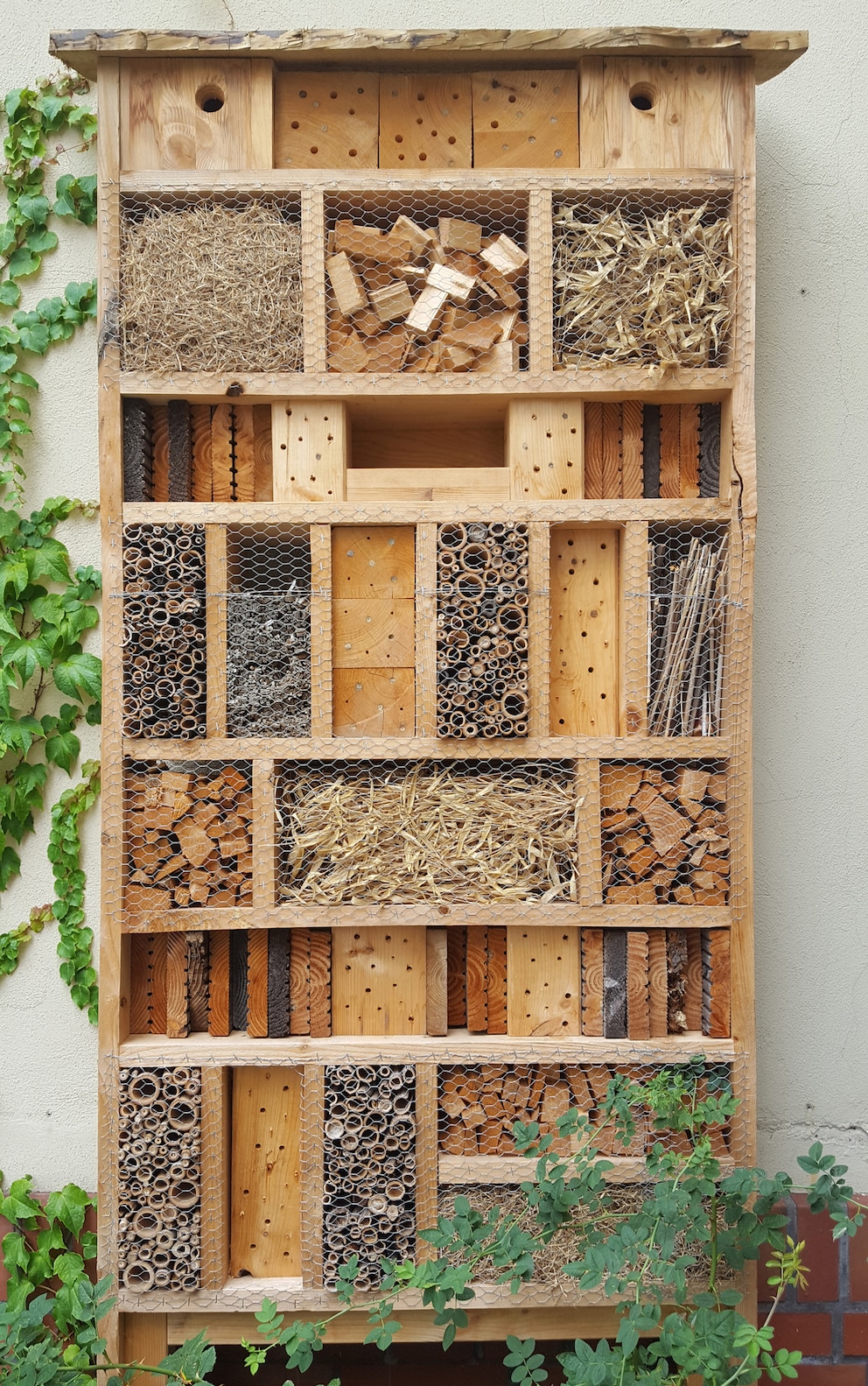 Mit selbst gebauten Hotels Insekten im Garten schützen