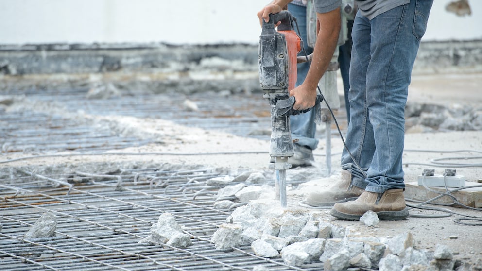 Baustelle mit Presslufthammer