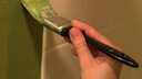 Dusche mit grüner Farbe streichen streichen