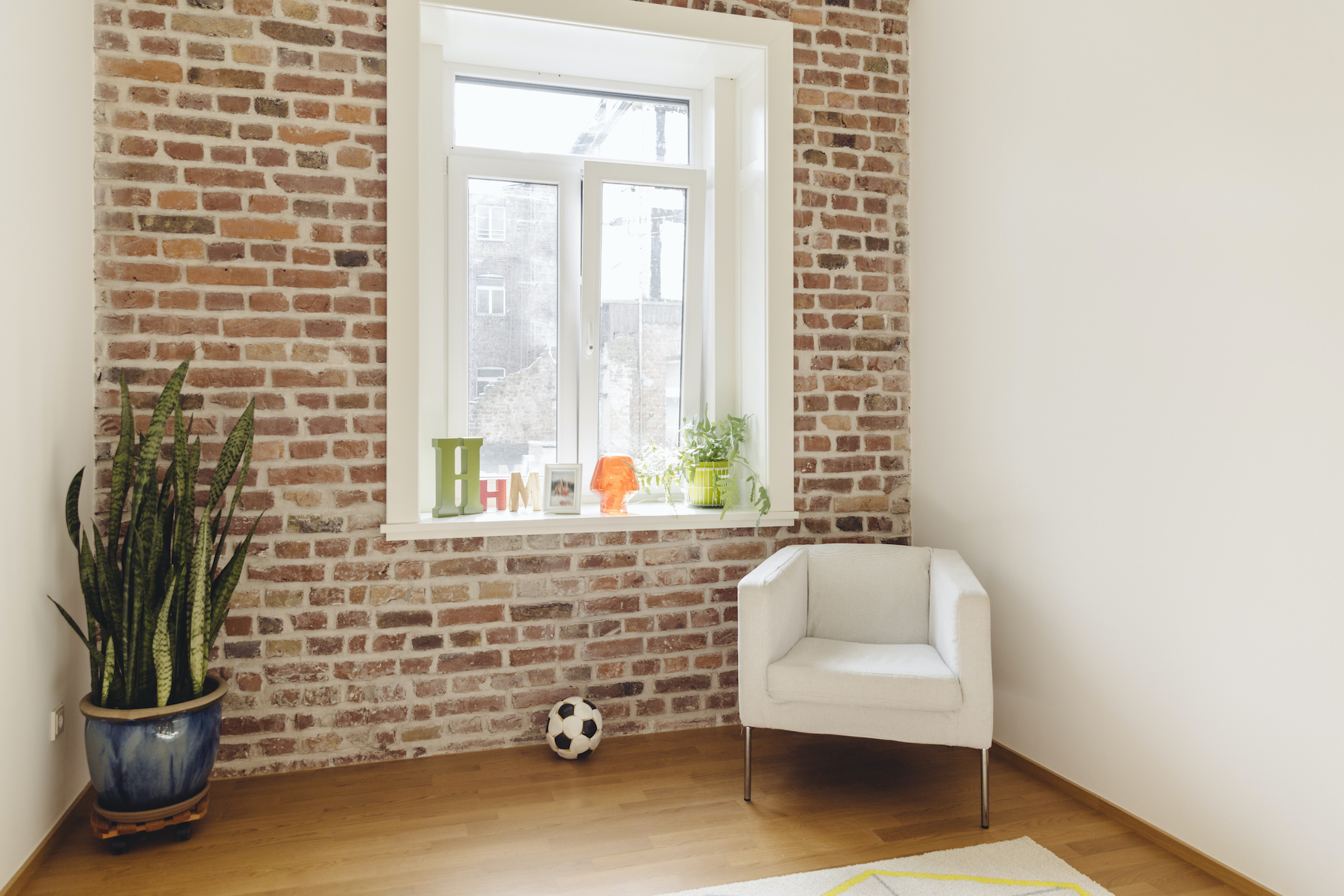 Backstein-Wand in Wohnung