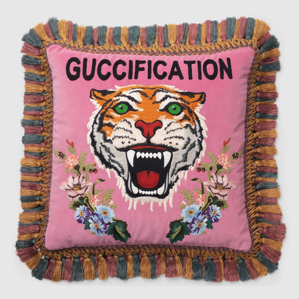 Kissenbezug mit Tigerkopf von Gucci